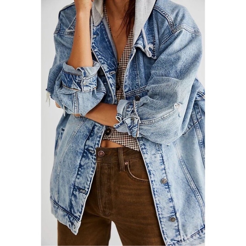 Free People Light Blue Jean Jacket